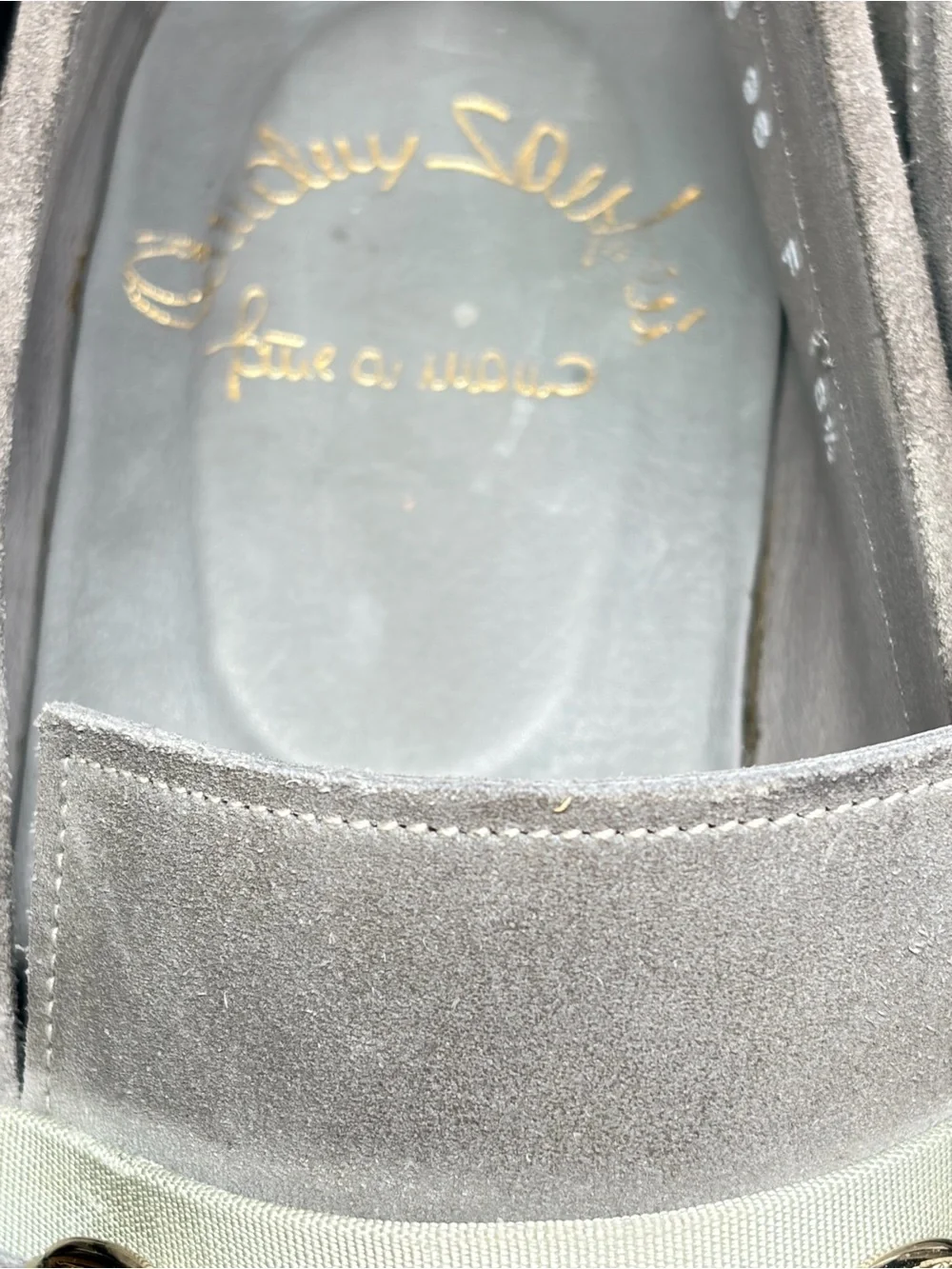 Santoni Fatte a Mano Gray Suede Horsebit Loafers UK 8.5 US 9.5 Made in Italy